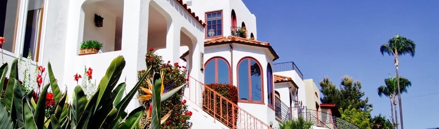 A spanish style house on a hill in southern California 2