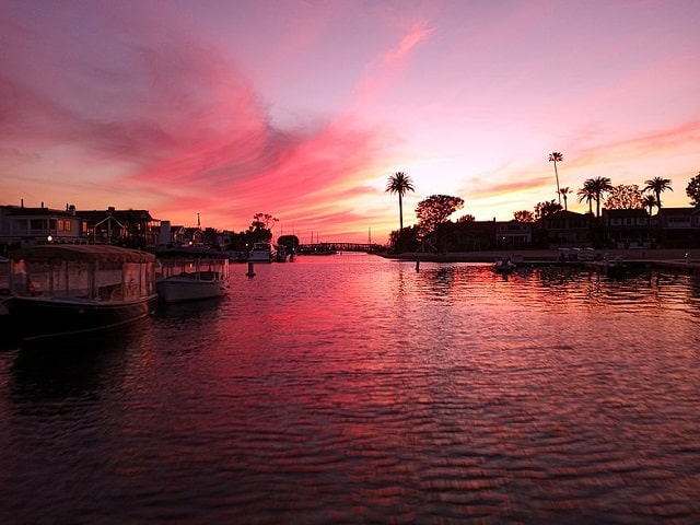 Bay Island Sunset Newport Beach CA
